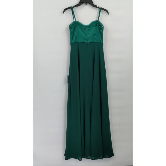 Lulus Best Part Of Me Dress Satin Bustier Chiffon Sweetheart Maxi Gown Small - Picture 4 of 15